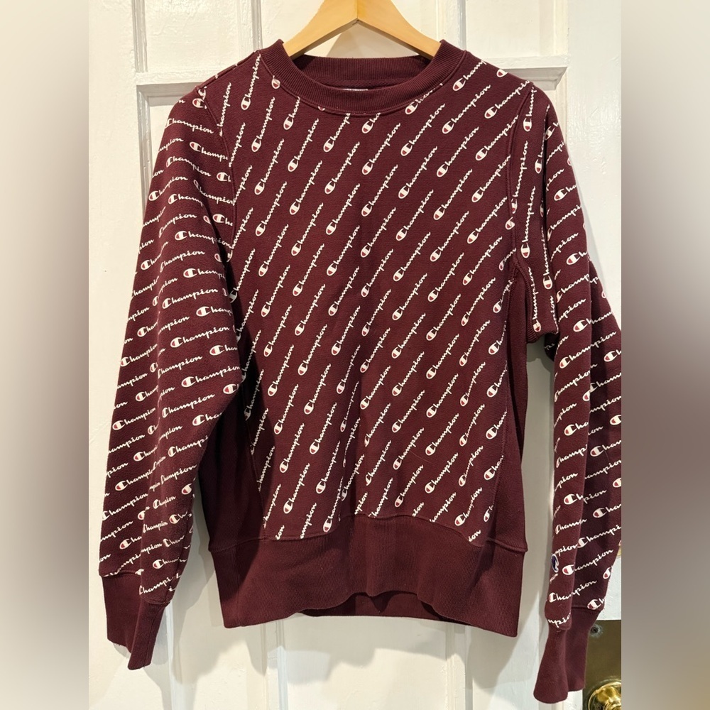 Champion Women's Maroon Logo Sweater